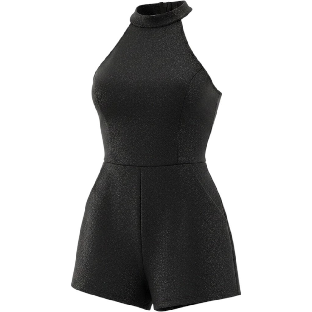 One Clothing LosAngeles Romper S Black Metallic Shimmer Halter Party Cocktail